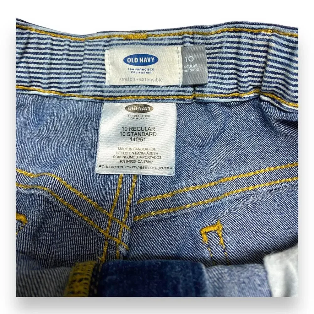 Old Navy Girls Shorts Size 10 Blue Denim Tomboy Dark‎ Wash Adjustable Waist